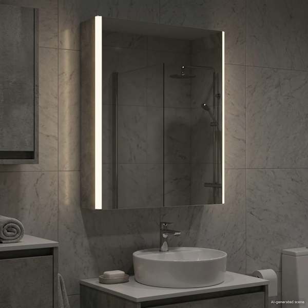 Vannitoa peeglikapp Betoonhall 43 × 11,5 × 60,5 cm Tehispuit