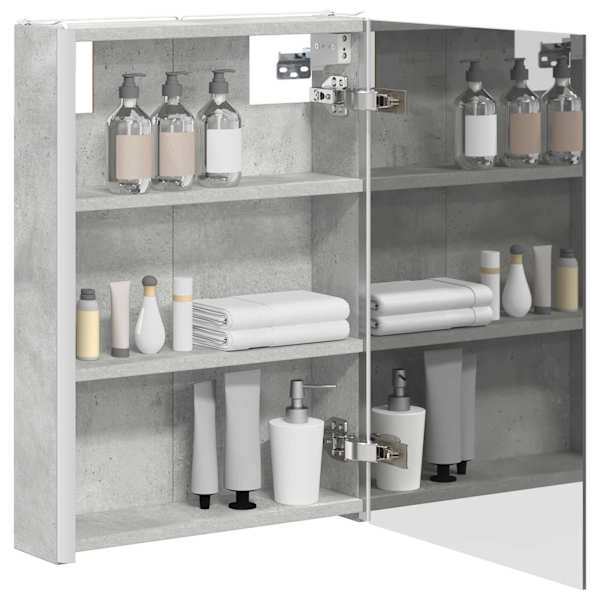 Vannitoa peeglikapp Betoonhall 43 × 11,5 × 60,5 cm Tehispuit