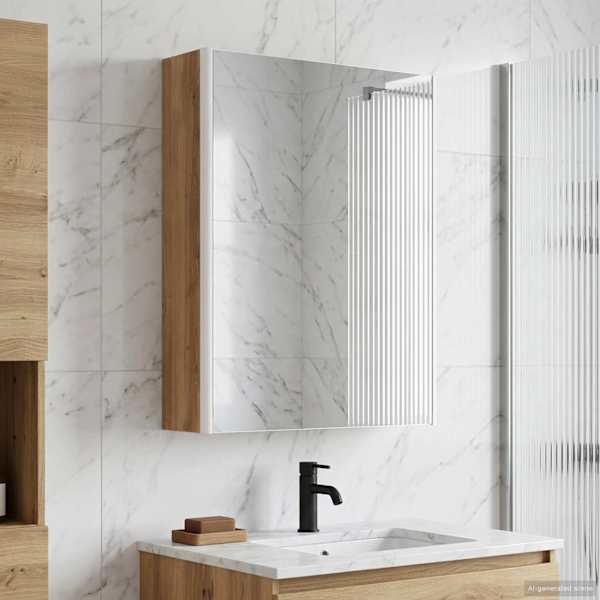 Vannitoa peeglikapp Artisani tamme 53 × 15,5 × 70 cm Tehispuit