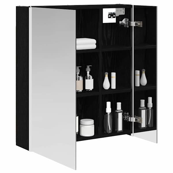 Vannitoa peeglikapp Must tamm 63,5 × 15,5 × 70 cm Tehispuit