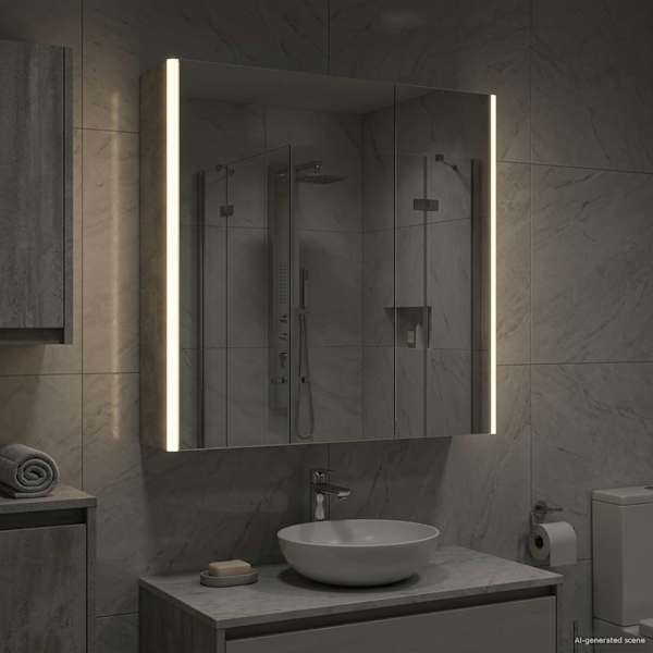 Vannitoa peeglikapp Betoonhall 63,5 × 15,5 × 70 cm Tehispuit