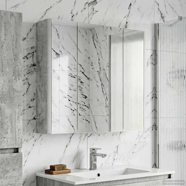 Vannitoa peeglikapp Betoonhall 63,5 × 15,5 × 60,5 cm Tehispuit