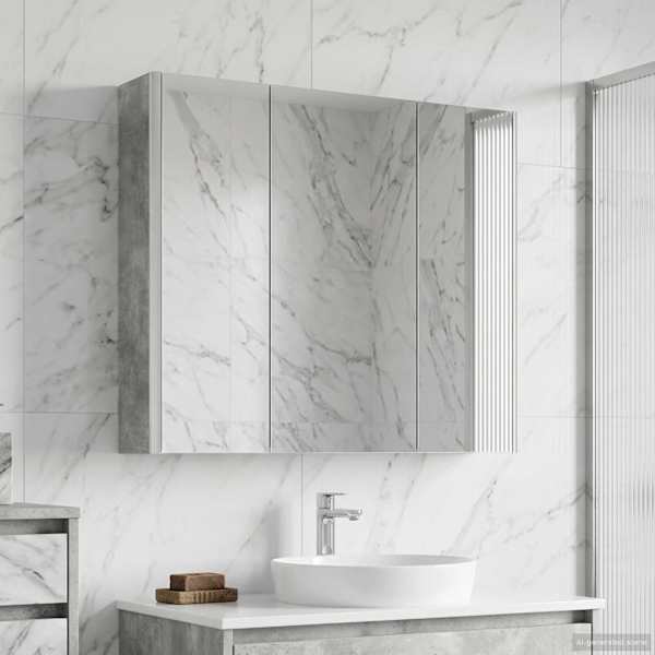 Vannitoa peeglikapp Betoonhall 73.5 × 15.5 × 70 cm Tehispuit