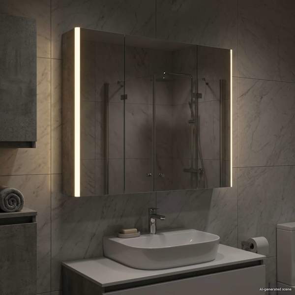 Vannitoa peeglikapp Betoonhall 83,5 × 15,5 × 70 cm Tehispuit