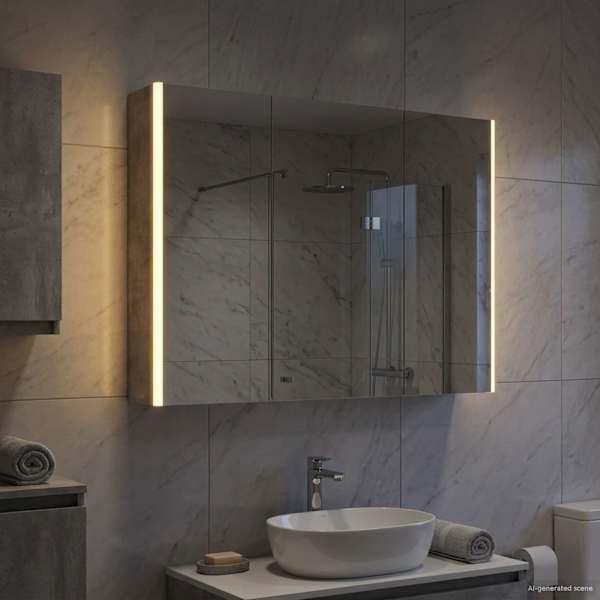 Vannitoa peeglikapp Betoonhall 103,5 × 15,5 × 70 cm Tehispuit