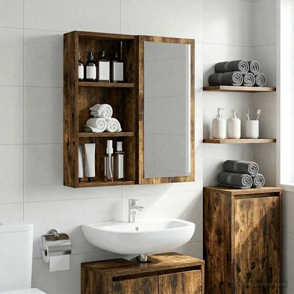 Vannitoa seinakapp Suitsetatud Tamm 30 × 10 × 60,5 cm