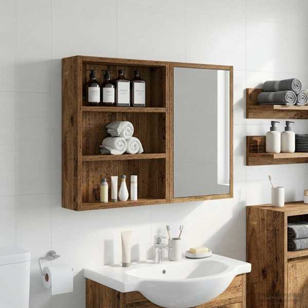 Vannitoa seinakapp Vana puit 40 × 10 × 50 cm Töödeldud puit