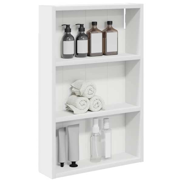Vannitoa seinakapp Valge 40 × 10 × 60,5 cm Töödeldud puit