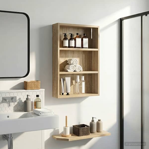 Vannitoa seinakapp Sonoma tamm 40 × 10 × 60,5 cm Töödeldud puit