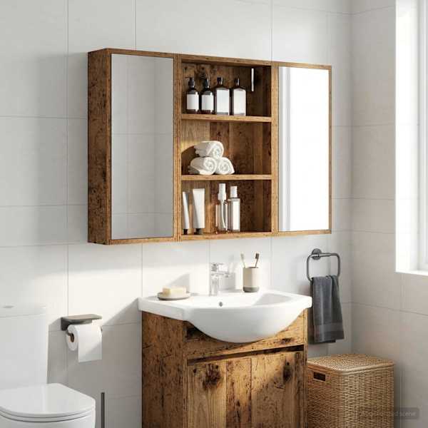 Vannitoa seinakapp Vana puit 40 × 10 × 60,5 cm Töödeldud puit