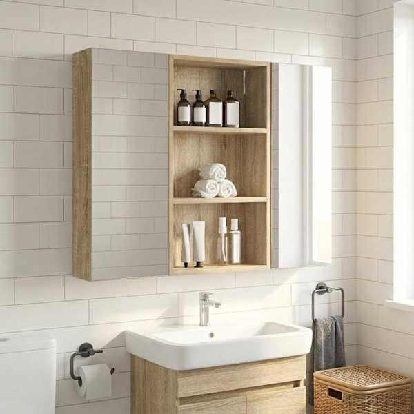 Vannitoa seinakapp Sonoma tamm 40 × 14 × 70 cm Töödeldud puit