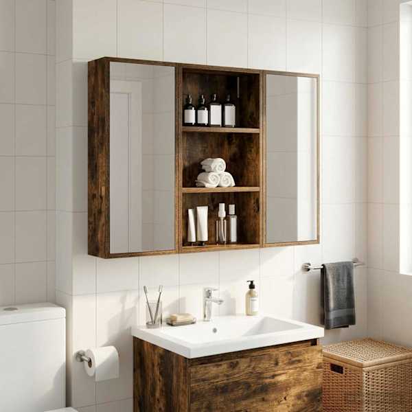 Vannitoa seinakapp Suitsetatud Tamm 40 × 14 × 70 cm