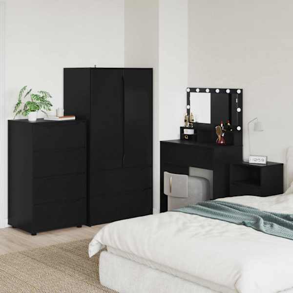 Ladustamiskapid 60 × 48 × 105 cm Tehispuit Must