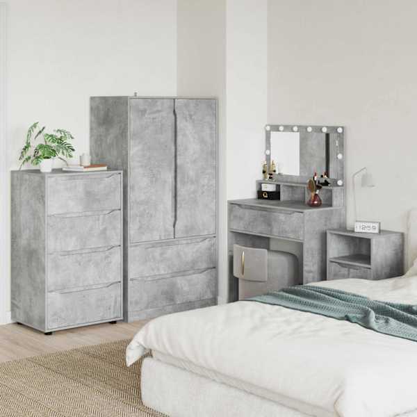 Ladustamiskapid 60 × 48 × 105 cm Tehispuit Betoonhall