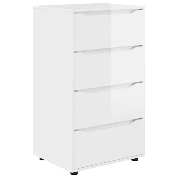 Ladustamiskapid 60 × 48 × 105 cm Tehispuit Kergelt läikiv valge