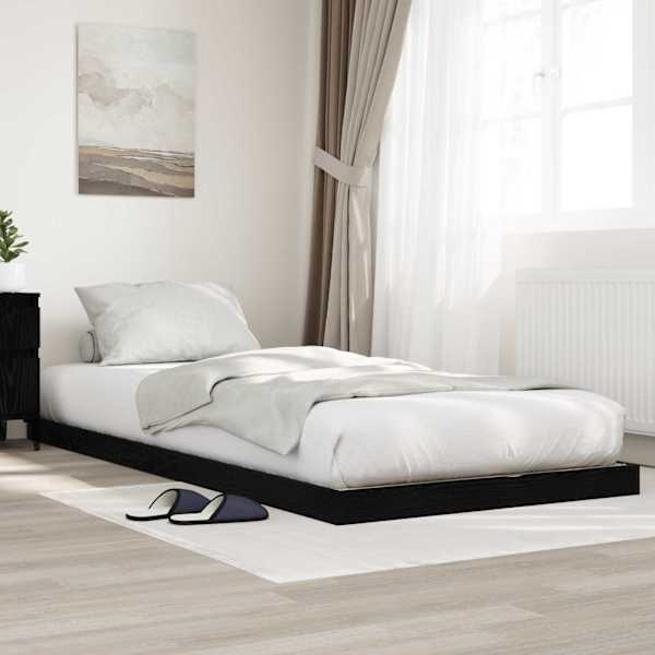 Voodiraam, must tamm, 75 × 190 cm, tehispuit — mudel 893517