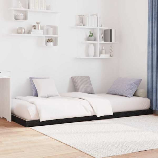 Voodiraam, must tamm, 75 × 190 cm, tehispuit — mudel 893517