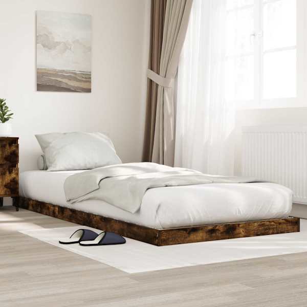 Voodiraam, suitsutatud tamm, 75 × 190 cm, tehispuit — mudel 893520