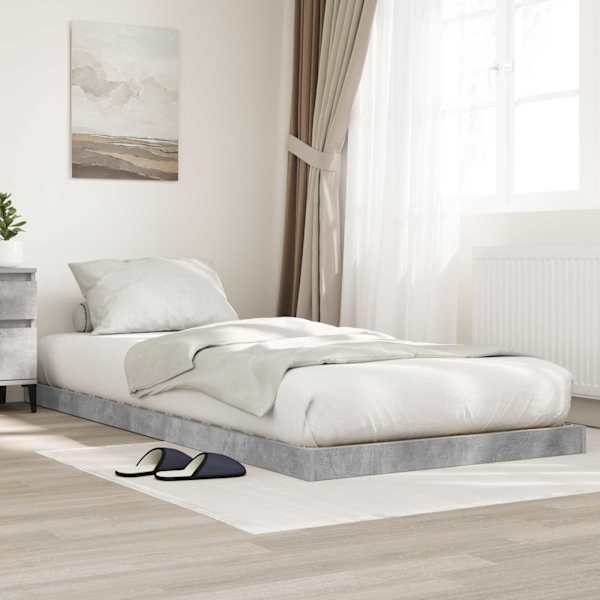 Voodiraam, betoonhall, 80 × 200 cm, tehispuit — mudel 893535