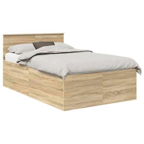 Voodiraam peatsiga, sonoma tamm, 120 × 200 cm, tehispuit — mudel 3408601