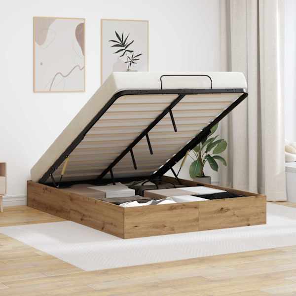 Voodiraam, käsitöö tamm, 135 × 190 cm — mudel 3409284