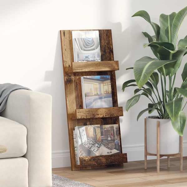 Ajakirja riiul riiuliga Vana puit 43 × 11 × 102 cm Tehispuit