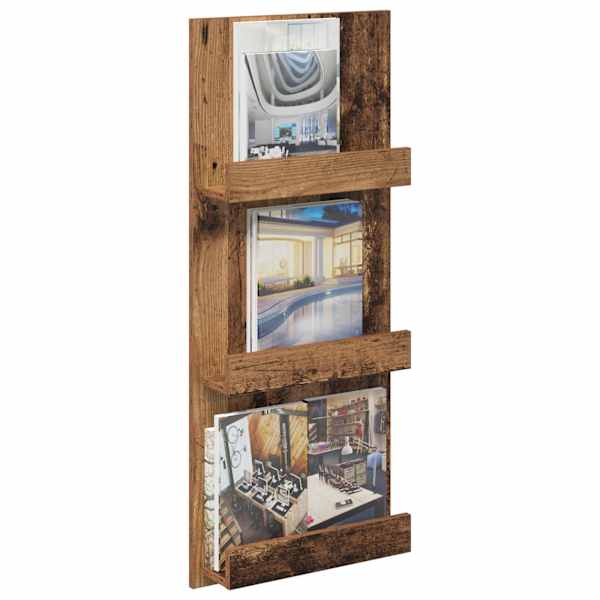 Ajakirja riiul riiuliga Vana puit 43 × 11 × 102 cm Tehispuit