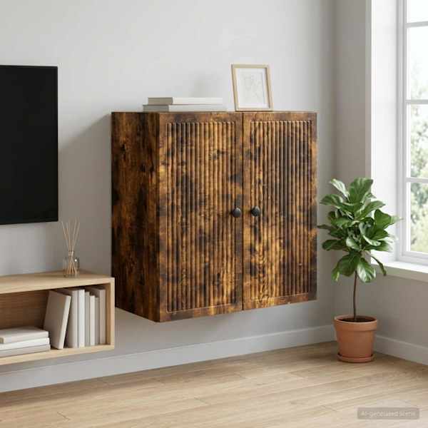Seinale kinnitatav kapp Suitsutatud tamm 59 × 31 × 60 cm