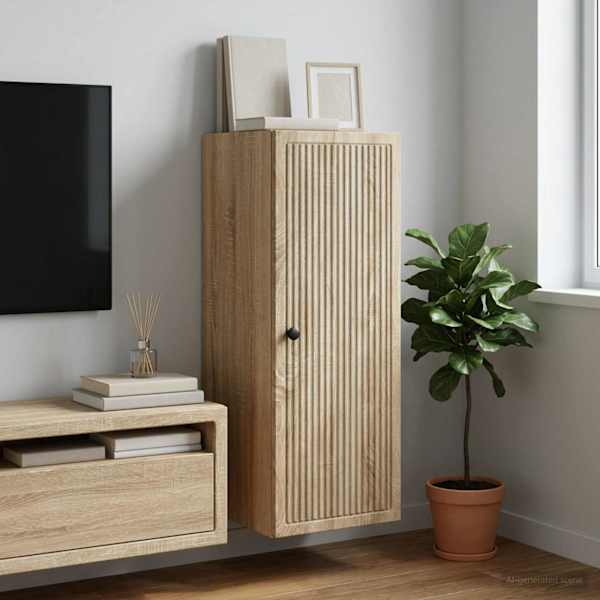 Seinale kinnitatav kapp Sonoma tamm 33 × 34,5 × 90 cm Tehispuit