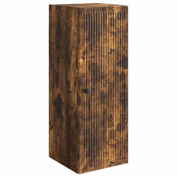 Seinale kinnitatav kapp Suitsutatud tamm 33 × 34,5 × 90 cm