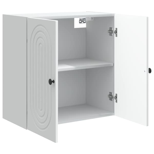 Seinale kinnitatav kapp Valge 59 × 31 × 60 cm Tehispuit