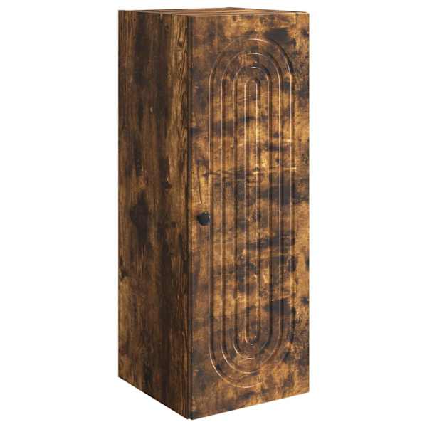 Seinale kinnitatav kapp Suitsutatud tamm 33 × 34,5 × 90 cm