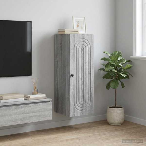 Seinale kinnitatav kapp Hall Sonoma 33 × 34,5 × 90 cm Tehispuit