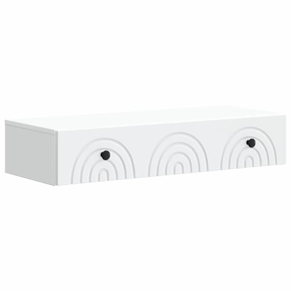 Seinale kinnitatav külglaud Valge 87,5 × 34,5 × 17 cm Tehispuit