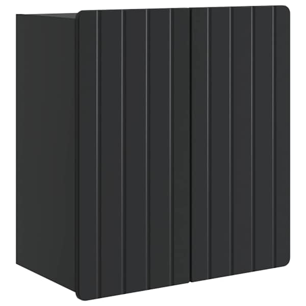 Seinale kinnitatav kapp Must 59 × 31 × 64 cm Tehispuit