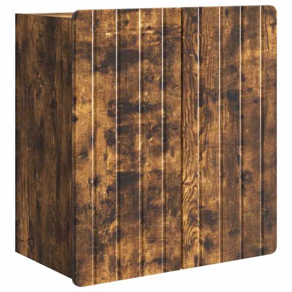Seinale kinnitatav kapp Suitsutatud tamm 59 × 31 × 64 cm