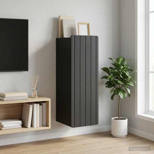 Seinale kinnitatav kapp 33 × 34,5 × 93,5 cm Tehispuit Must