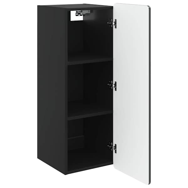 Seinale kinnitatav kapp 33 × 34,5 × 93,5 cm Tehispuit Must