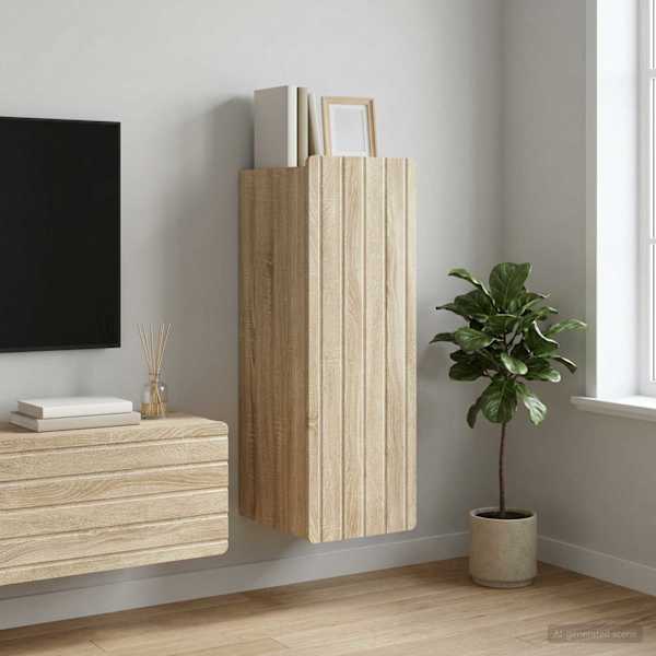 Seinale kinnitatav kapp 33 × 34,5 × 93,5 cm Tehispuit