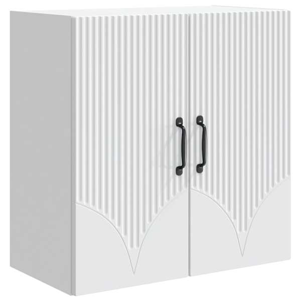 Seinale kinnitatav kapp Valge 59 × 31 × 60 cm Tehispuit