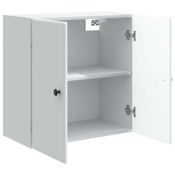 Seinale kinnitatav kapp Valge 59 × 31 × 60 cm Tehispuit