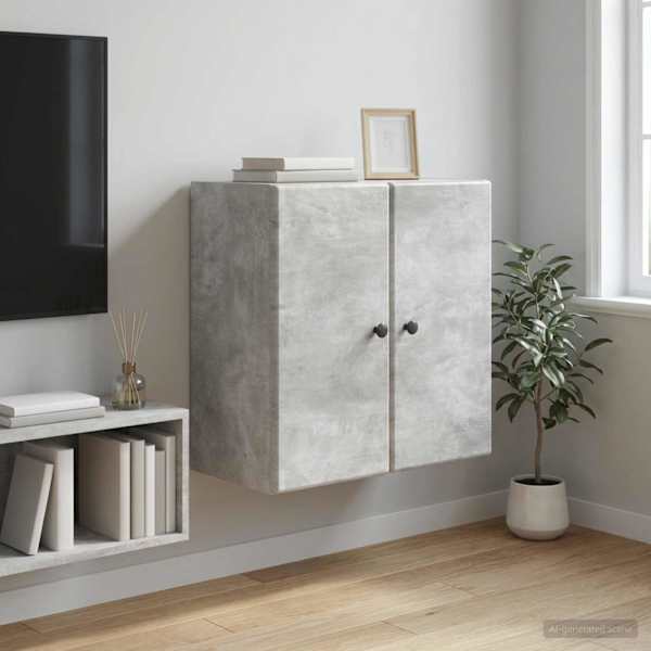 Seinale kinnitatav kapp 59 × 31 × 60 cm Tehispuit Betoonhall