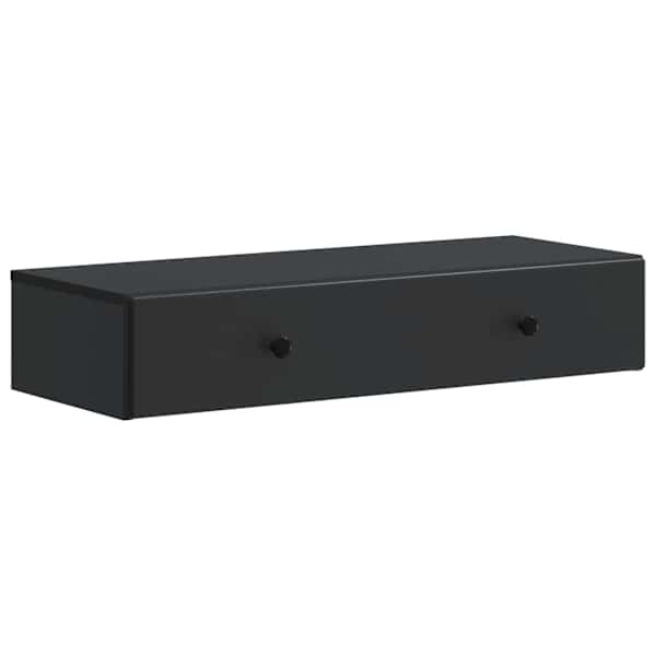 Seinale kinnitatav külglaud Must 87,5 × 34,5 × 17 cm Tehispuit