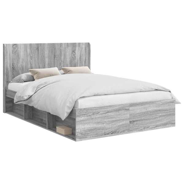 Panipaigaga voodiraam peatsiga, hall sonoma, 150 × 200 cm — mudel 3413842