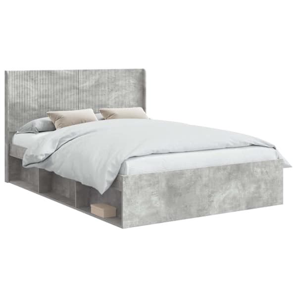 Panipaigaga voodiraam peatsiga, betoonhall, 140 × 200 cm — mudel 3413848