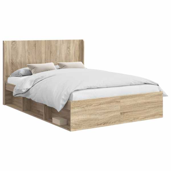 Panipaigaga voodiraam peatsiga, sonoma tamm, 120 × 190 cm — mudel 3413879