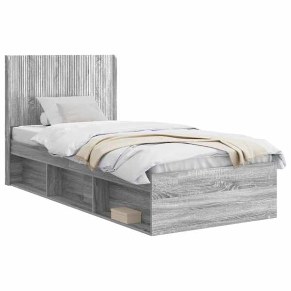 Panipaigaga voodiraam peatsiga, hall sonoma, 90 × 190 cm — mudel 3413906