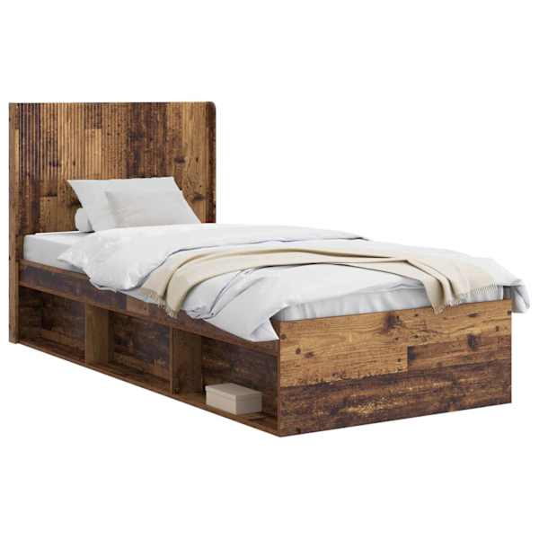Panipaigaga voodiraam peatsiga, vana puit, 90 × 190 cm — mudel 3413907