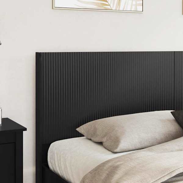 Sahtlitega voodiraam peatsiga, must, 180 × 200 cm — mudel 3413924