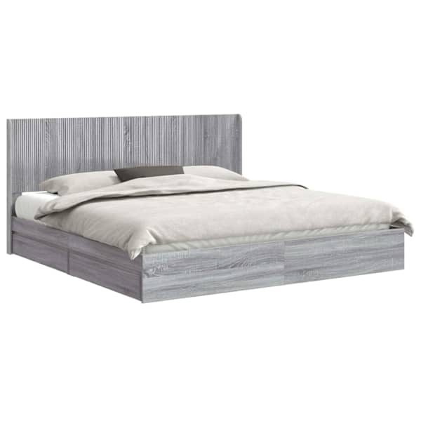 Panipaigaga voodiraam peatsiga, hall sonoma, 180 × 200 cm — mudel 3414006